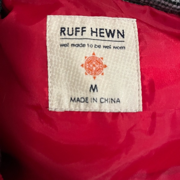 Red puffer vest with accent plaid material. - Picture 3 of 3